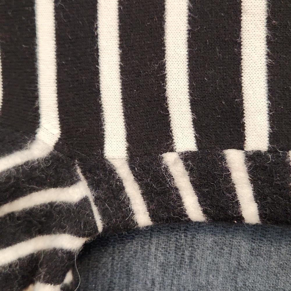 La Ligne Made In Italy Black and White Mixed Striped Crew Neck Sweater sz S - Picture 8 of 16